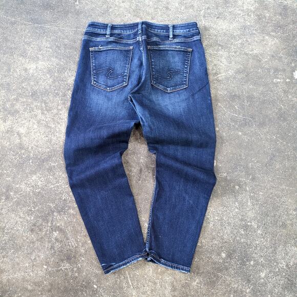 Silver Jeans Womens 32 Blue Pants Avery Skinny Crop Stretch Dark Denim - Picture 3 of 8